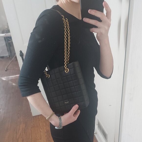 YSL Yves Saint Laurent Matelasse Carre Mini Quilted Black Bag - Picture 3 of 8